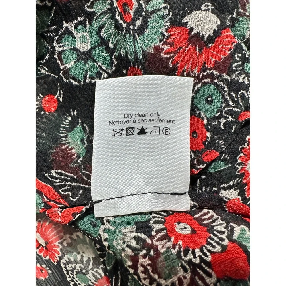 Veronica Beard Floral Print Cold Shoulder‎ Ruffle Sleeve Blouse Top size 10